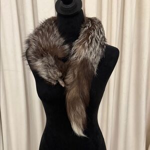 Elegant Brown Faux Fur Scarf